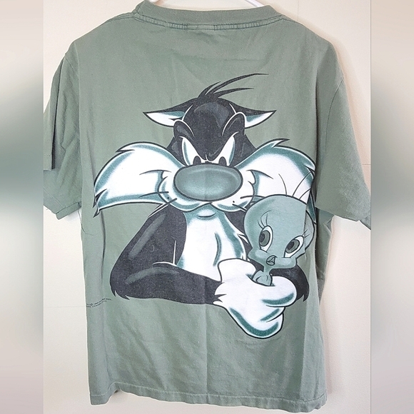Vintage 90's Puttytatwear Single Stitch Sylvester and Tweety T-Shirt, Size Large - Picture 2 of 5